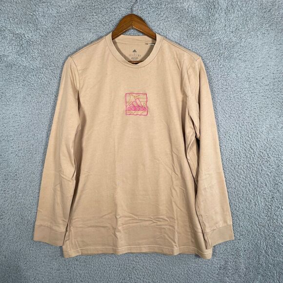 ADIDAS Embroidery Graphic Long Sleeve Tee - Men’s Large - Beige - Picture 1 of 7